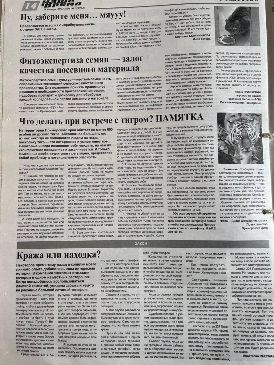 Что делать при встрече с тигром? ПАМЯТКА